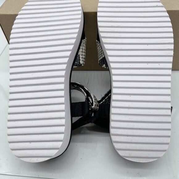 Kate Spade Dotty Platform Embossed Snakeskin Print Sandals Black White 36.5 US 6 - Picture 11 of 12